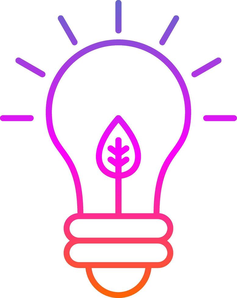 Eco Bulb Line Gradient Icon vector