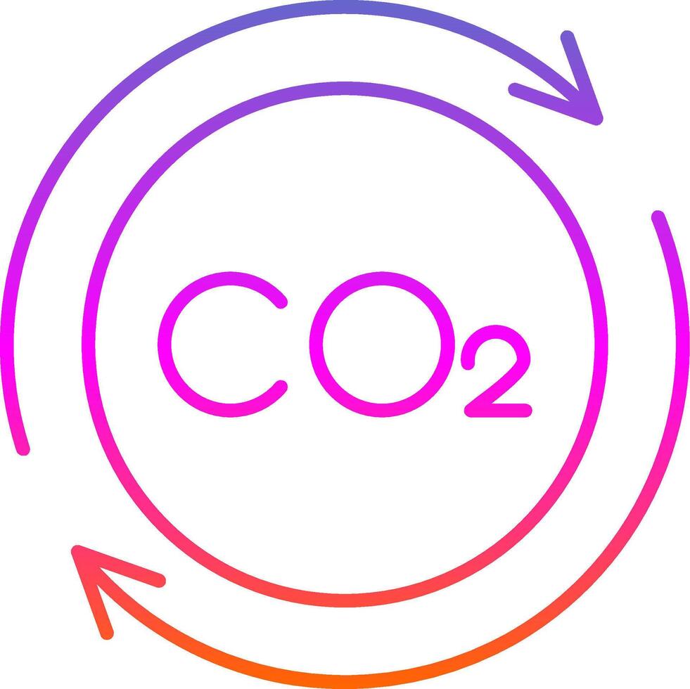 Carbon Cycle Line Gradient Icon vector