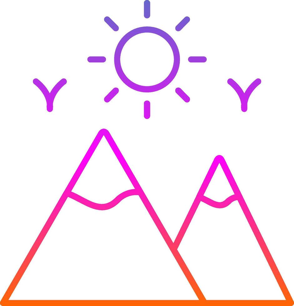 Mountains Line Gradient Icon vector