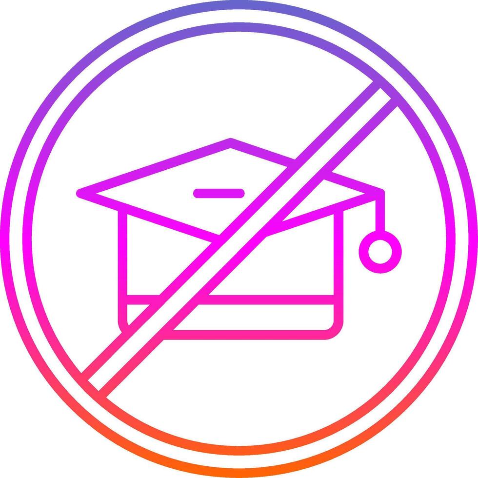 No Education Line Gradient Icon vector