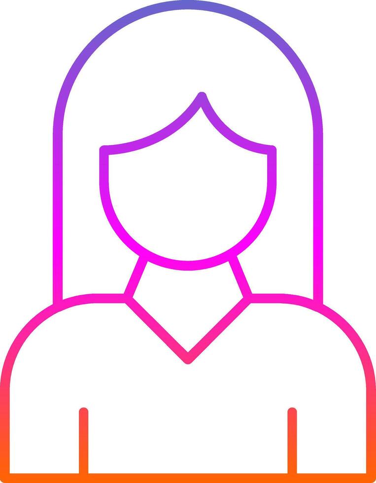 icono de degradado de línea de mujer vector