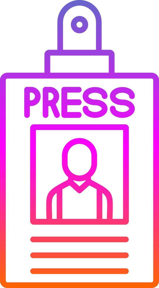 Press Pass Line Gradient Icon vector