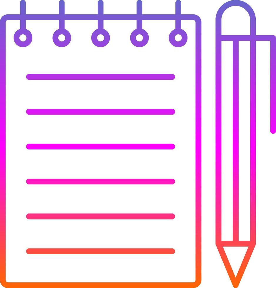 Notebook Line Gradient Icon vector