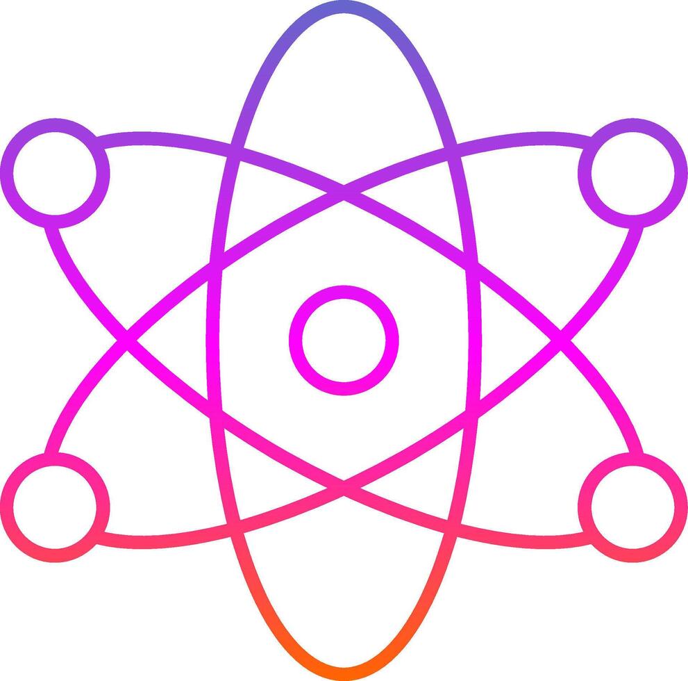 Atom Line Gradient Icon vector