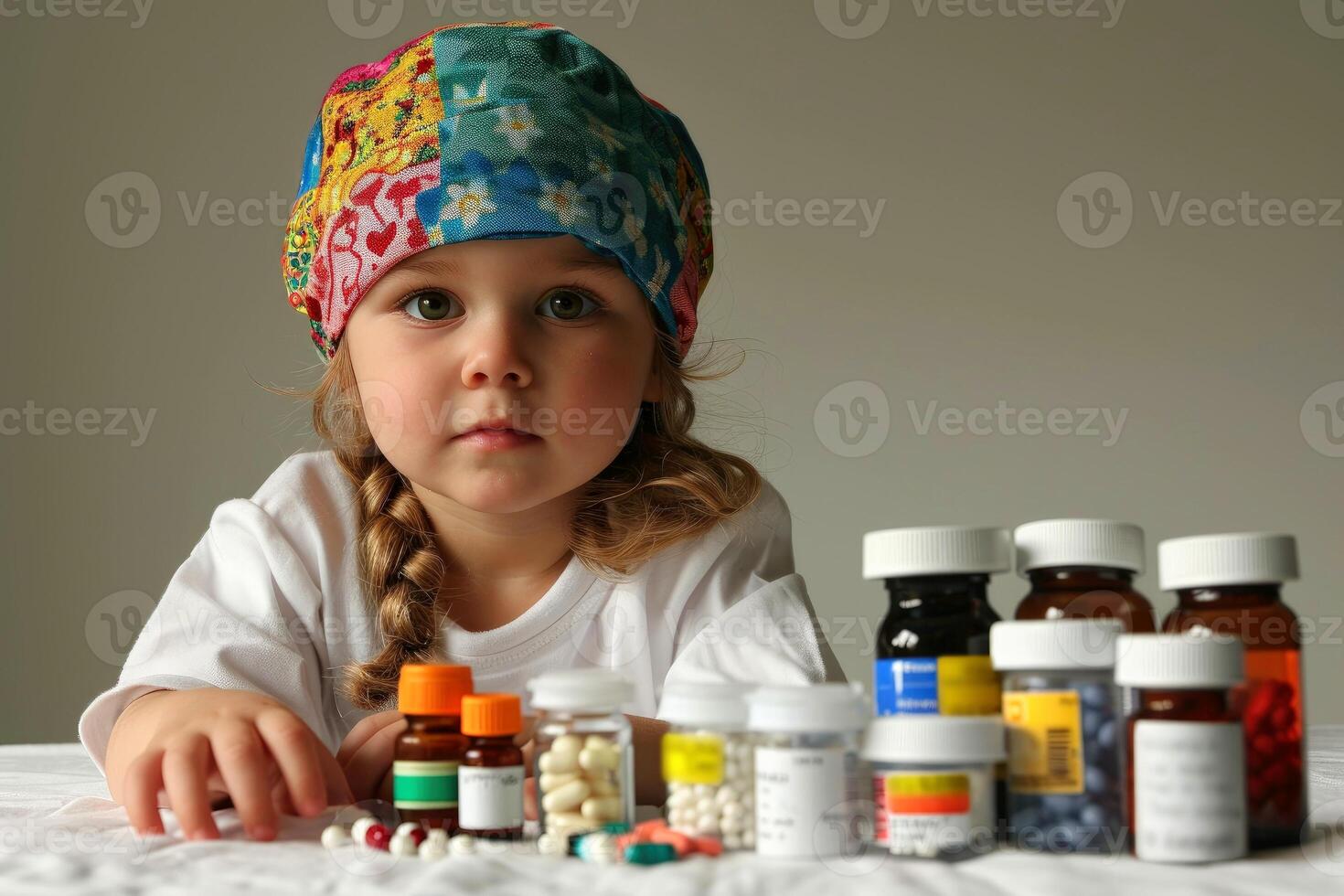 AI generated Close-up,Symptoms of health issues and disease on child, medical treatment concept, Generative AI photo