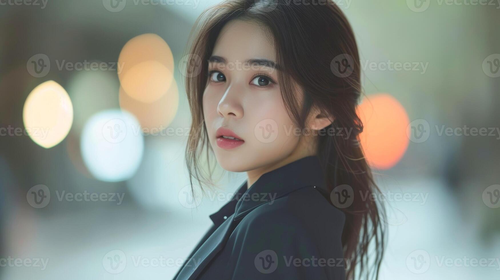 AI generated Close-up, portrait of successful businesswoman posing, Generative AI photo