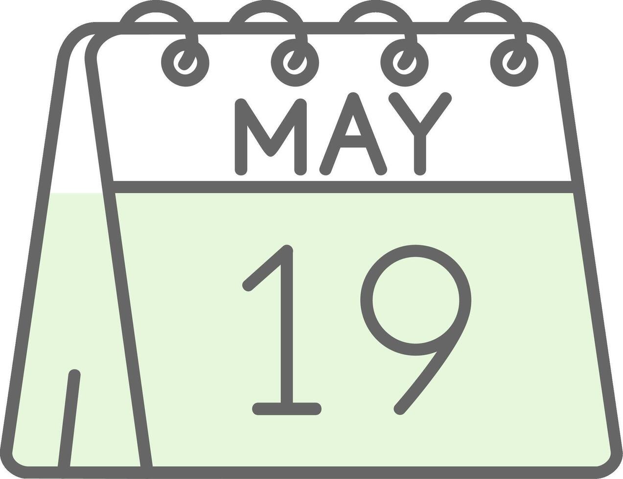 19th of May Green Light Fillay Icon vector