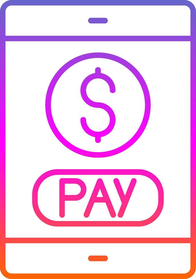 Mobile Payment Line Gradient Icon vector
