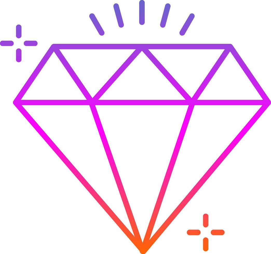 Diamond Line Gradient Icon vector