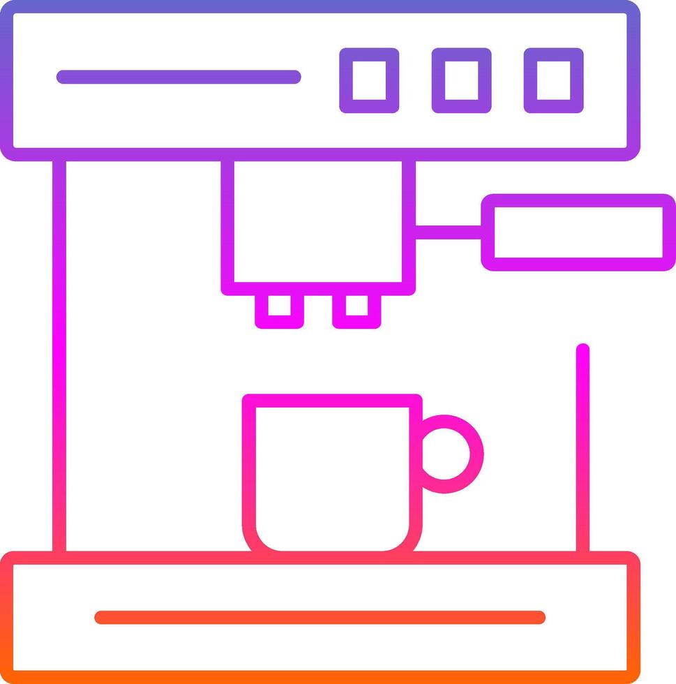 icono de gradiente de línea de máquina de café vector