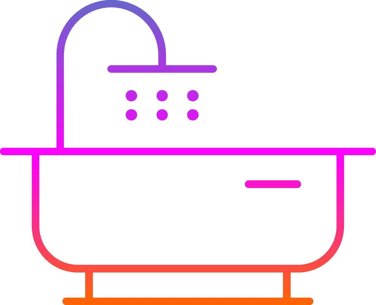 Bathtub Line Gradient Icon vector