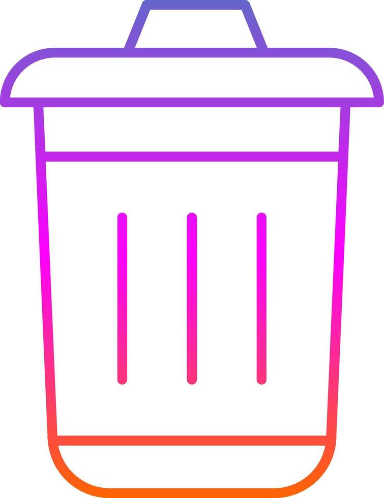 Dustbin Line Gradient Icon vector