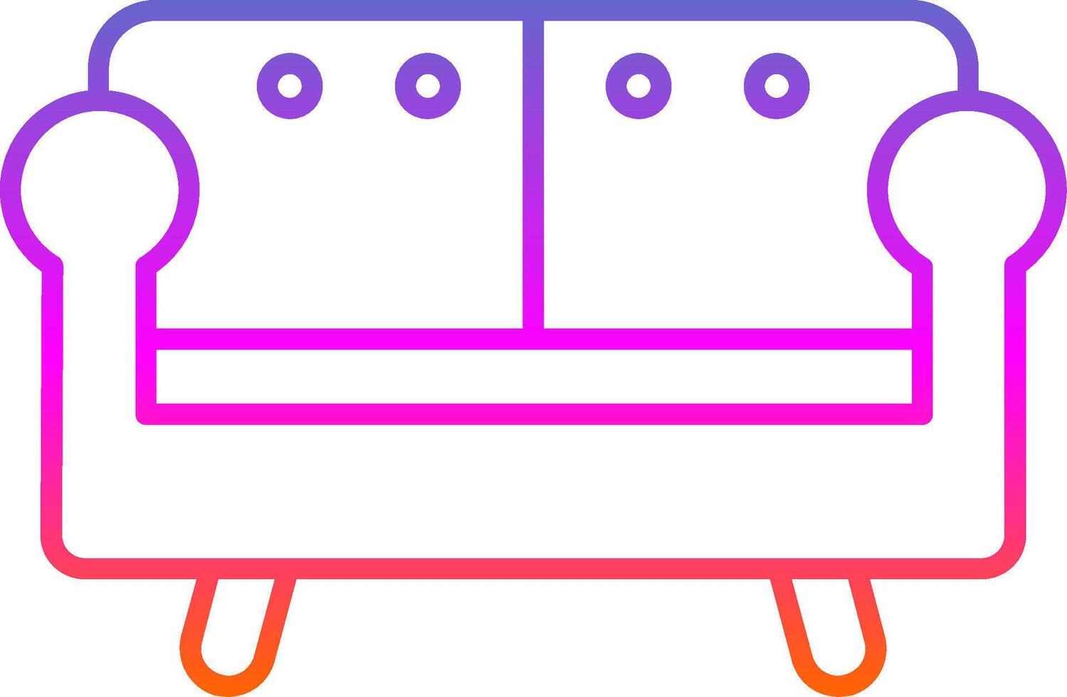 icono de gradiente de línea de sofá vector