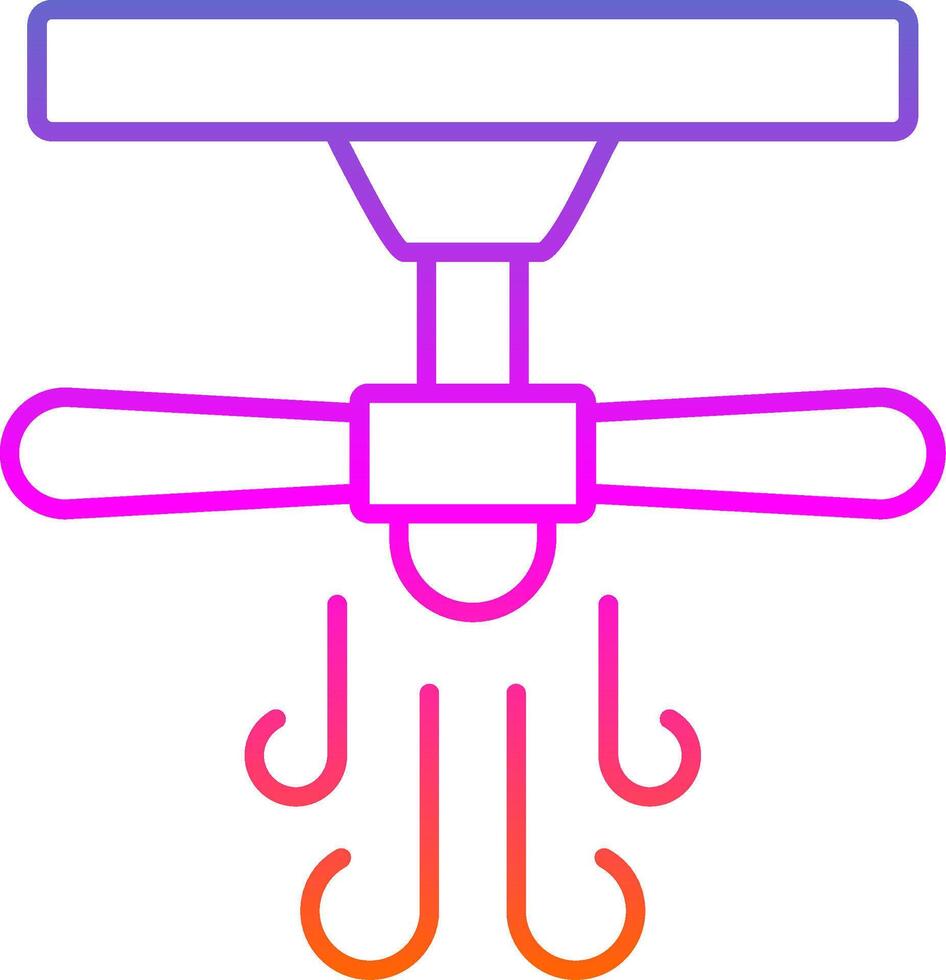 Ceiling Fan Line Gradient Icon vector