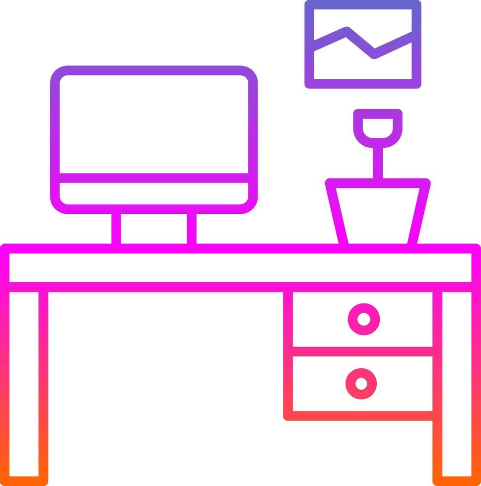 Workplace Line Gradient Icon vector