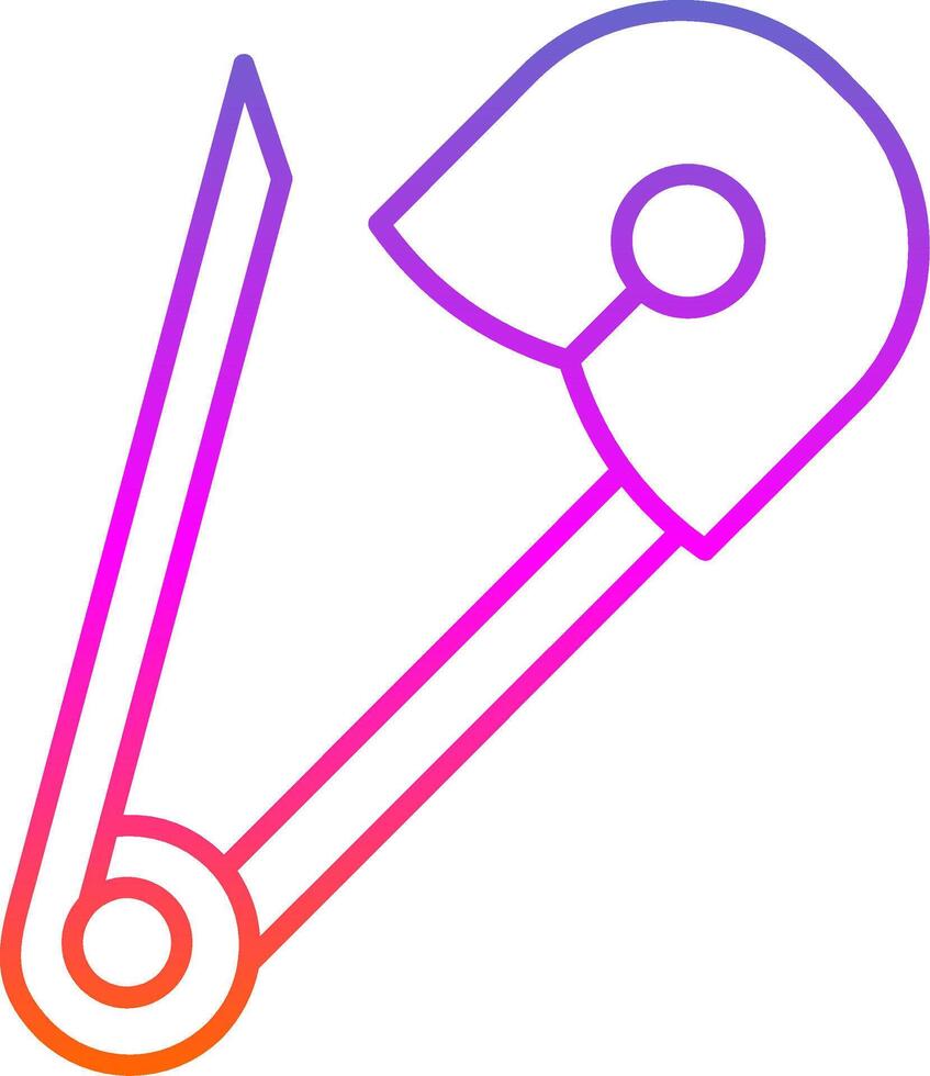 Safety Pin Line Gradient Icon vector