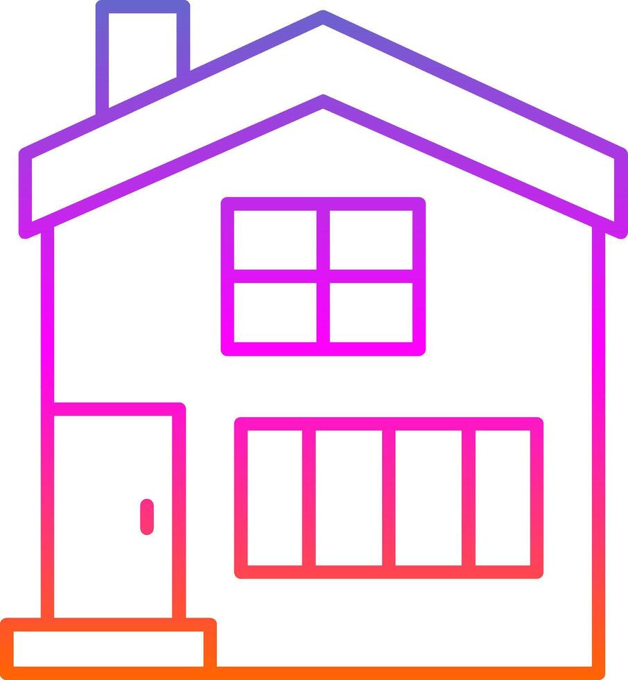 Roof Line Gradient Icon vector
