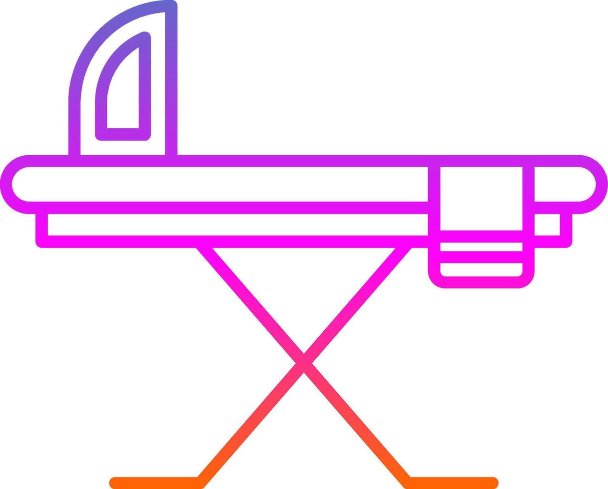 Ironing Board Line Gradient Icon vector