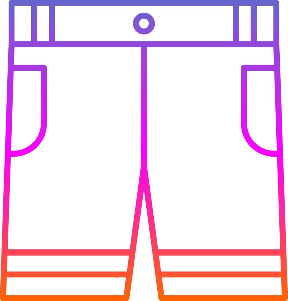 icono de degradado de línea de pantalones cortos vector