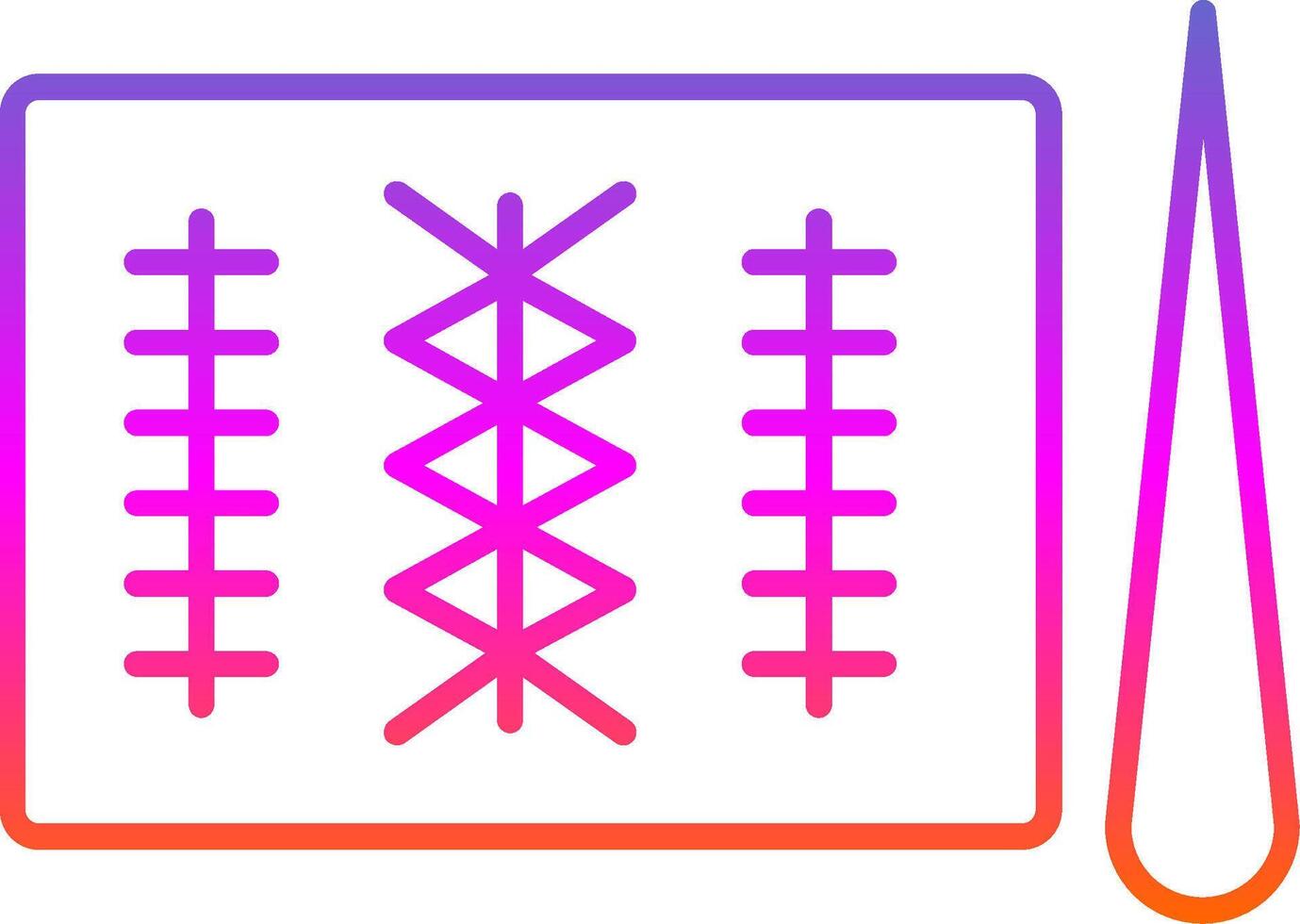 Stitches Line Gradient Icon vector