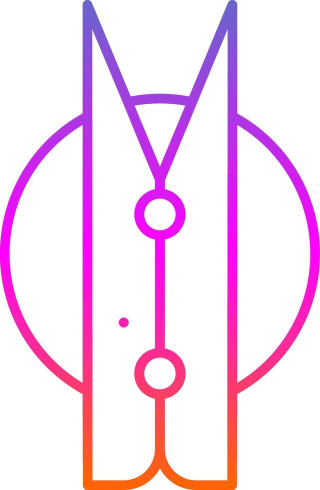 Clothes Peg Line Gradient Icon vector