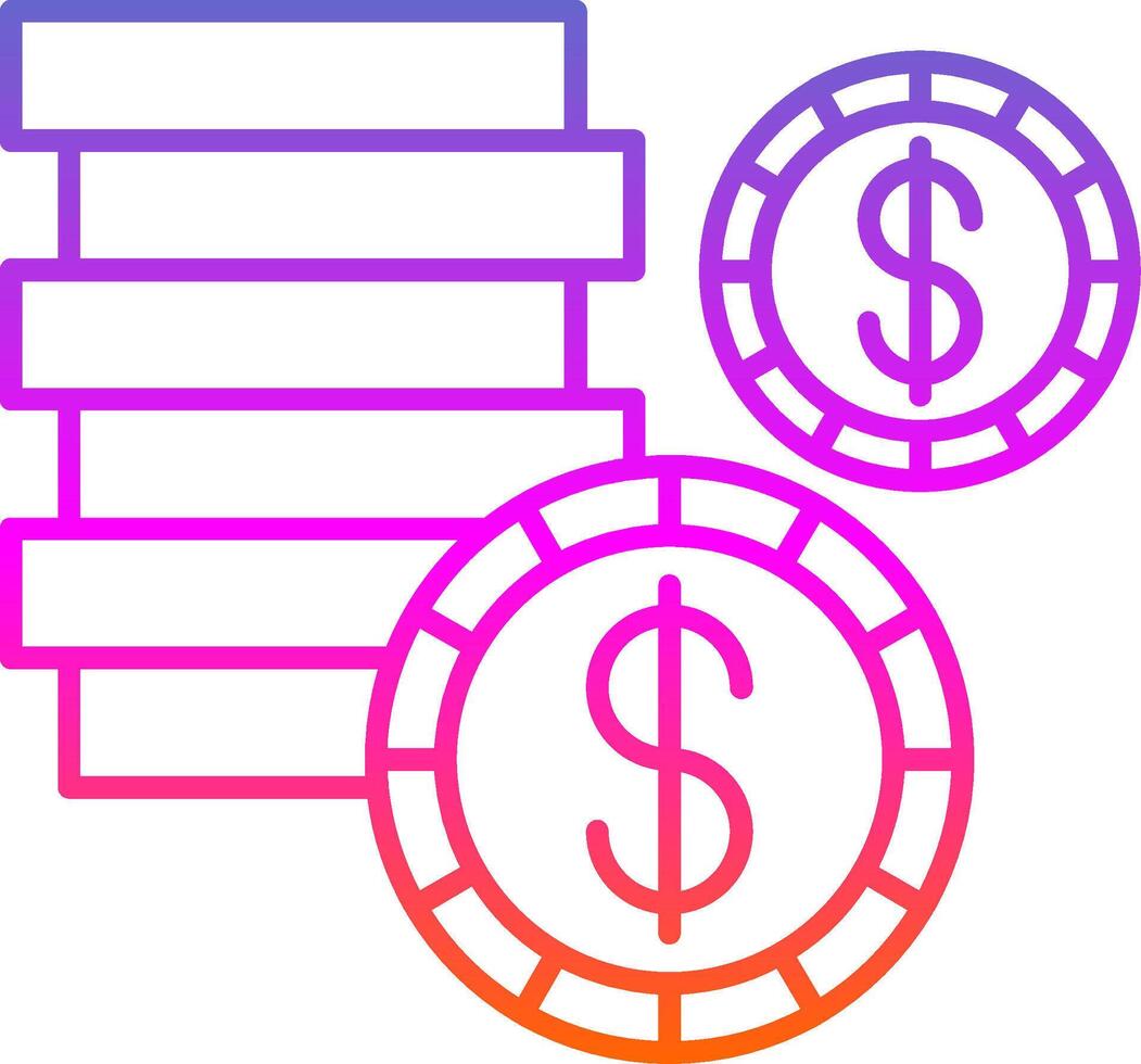 Coin Line Gradient Icon vector