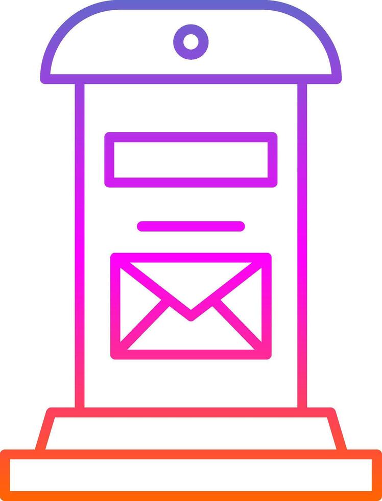 Letter Box Line Gradient Icon vector