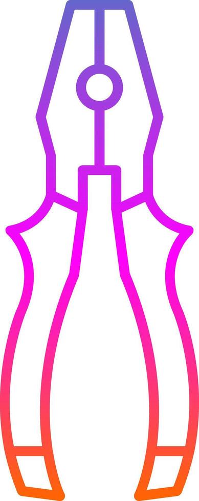 Pliers Line Gradient Icon vector