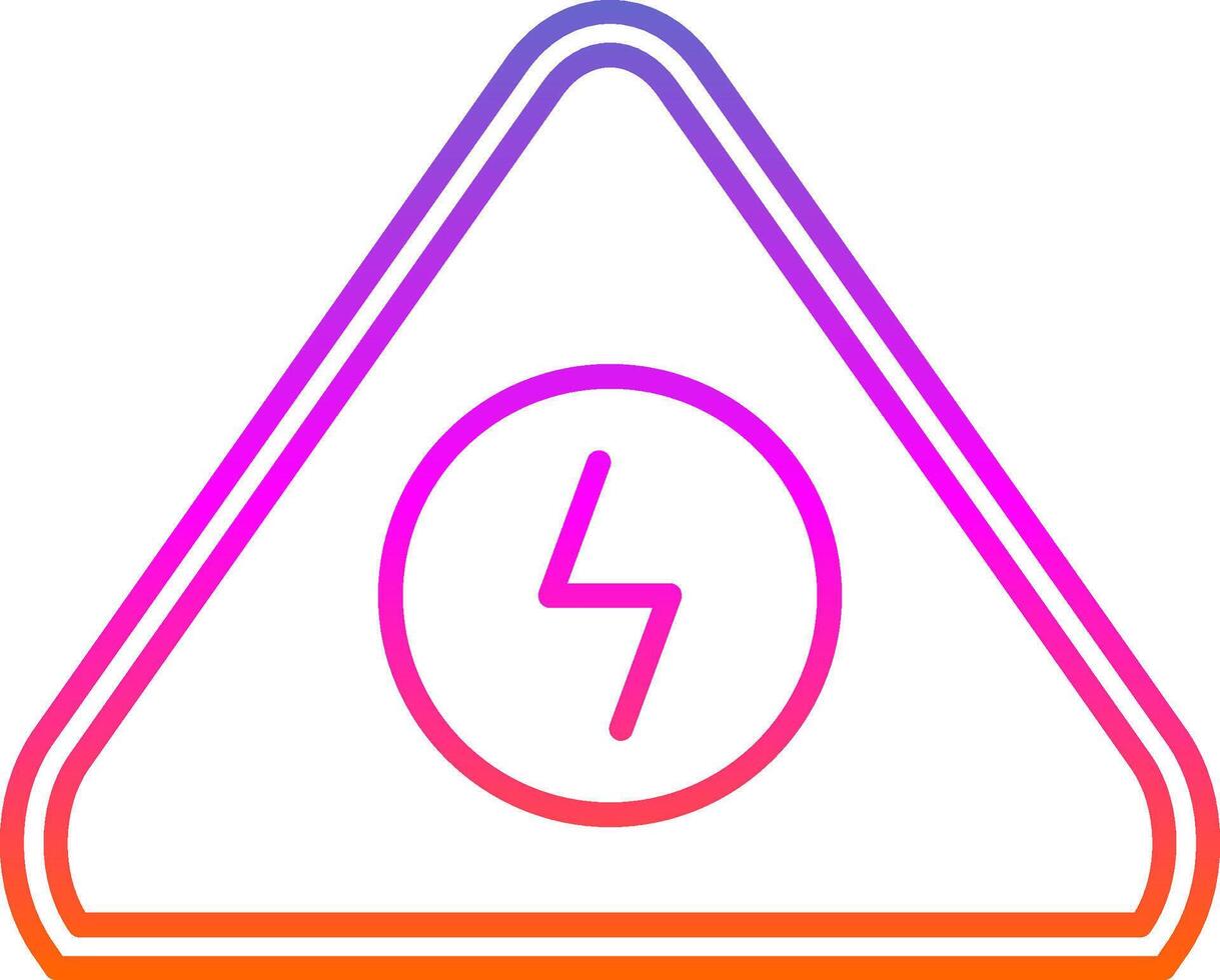 Electrical Danger Sign Line Gradient Icon vector