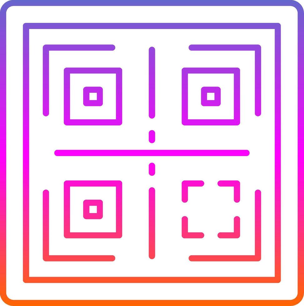 qr línea degradado icono vector