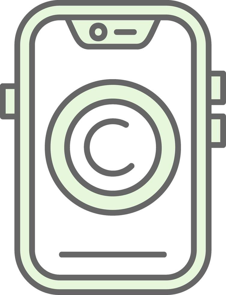 Copyright Green Light Fillay Icon vector