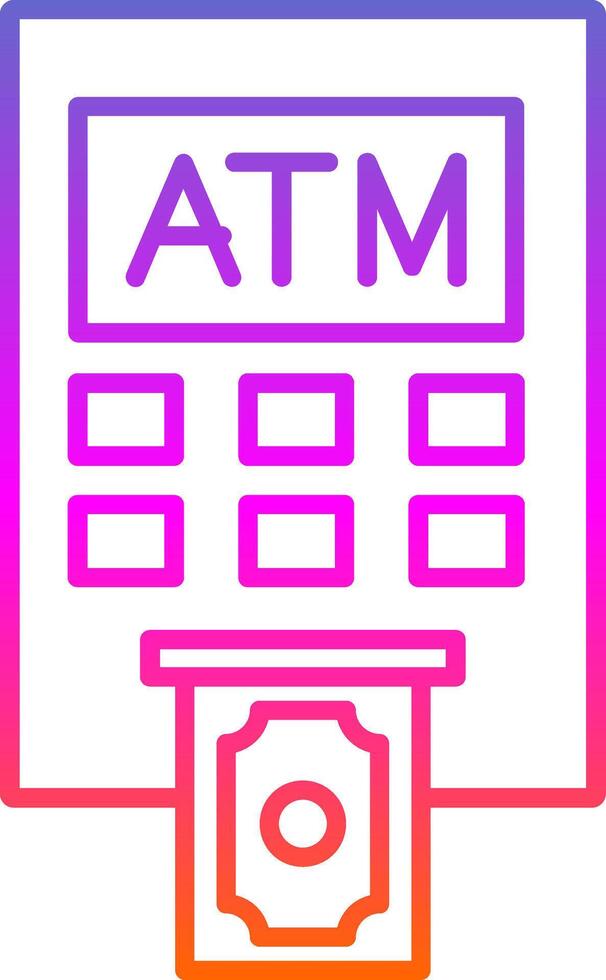 Atm Machine Line Gradient Icon vector