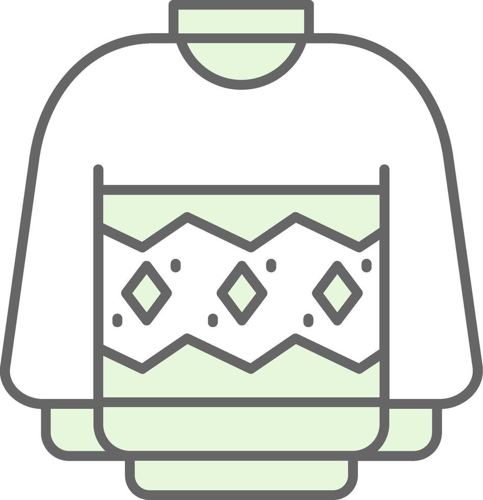 Sweater Green Light Fillay Icon vector