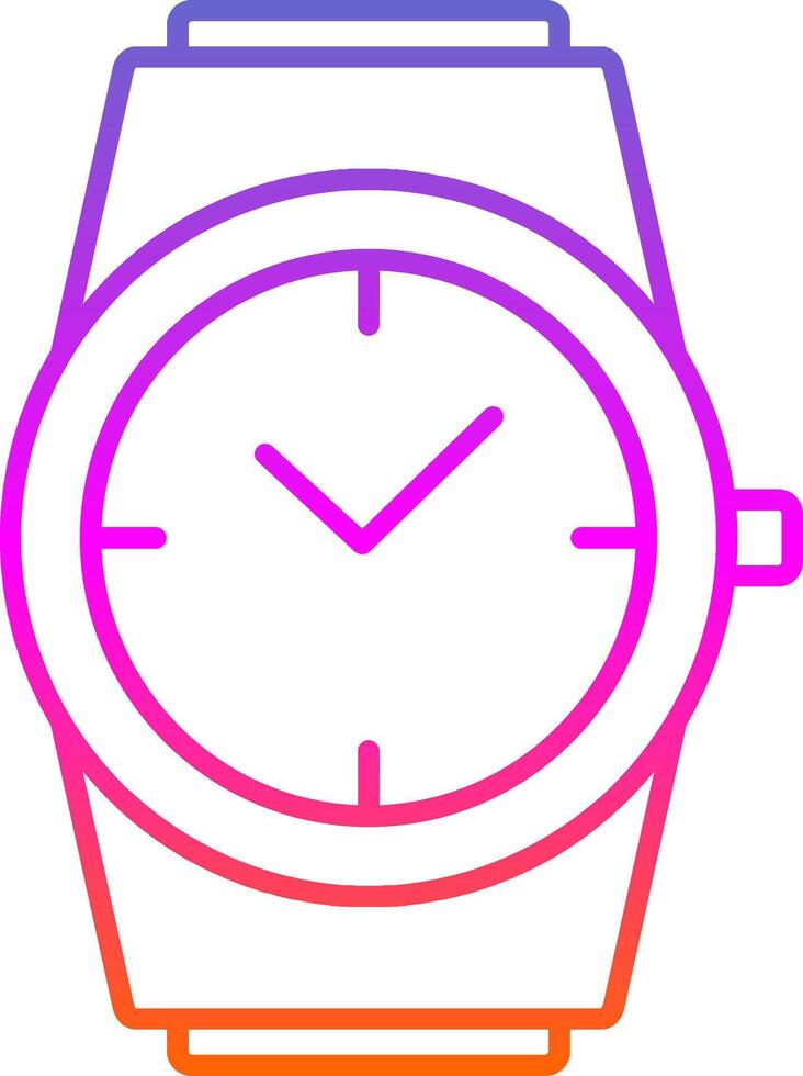 elegante reloj línea degradado icono vector