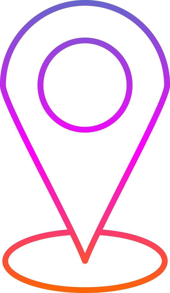 Starred Location Line Gradient Icon vector