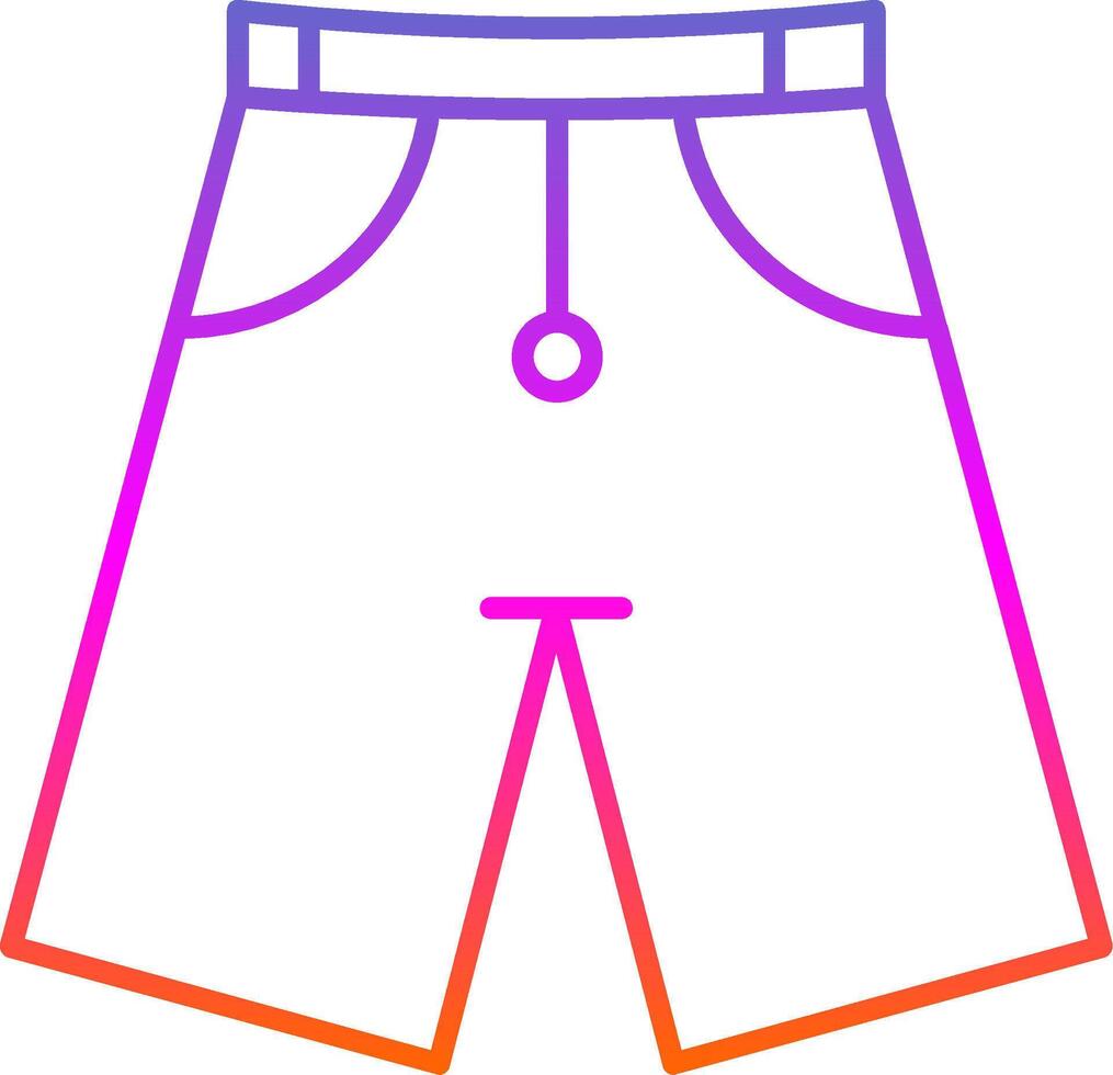 icono de degradado de línea de pantalones cortos vector