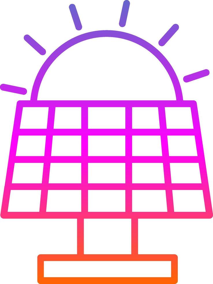 Solar Panel Line Gradient Icon vector