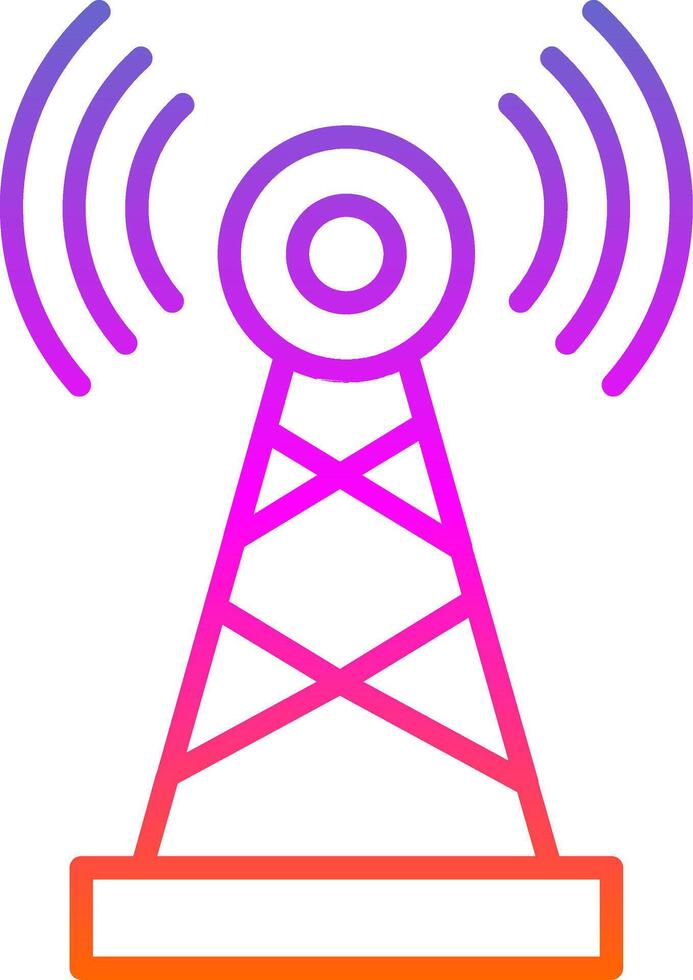 Telecommunications Line Gradient Icon vector