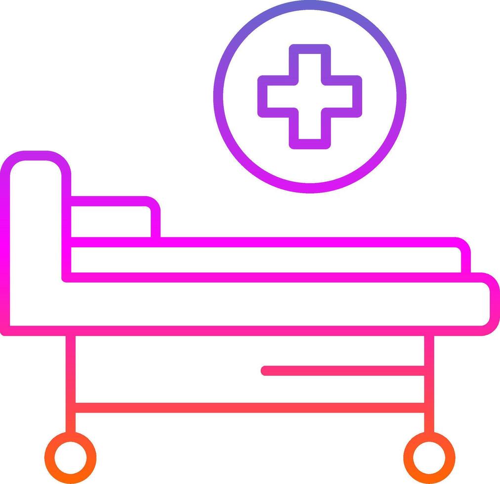 Hospital Bed Line Gradient Icon vector