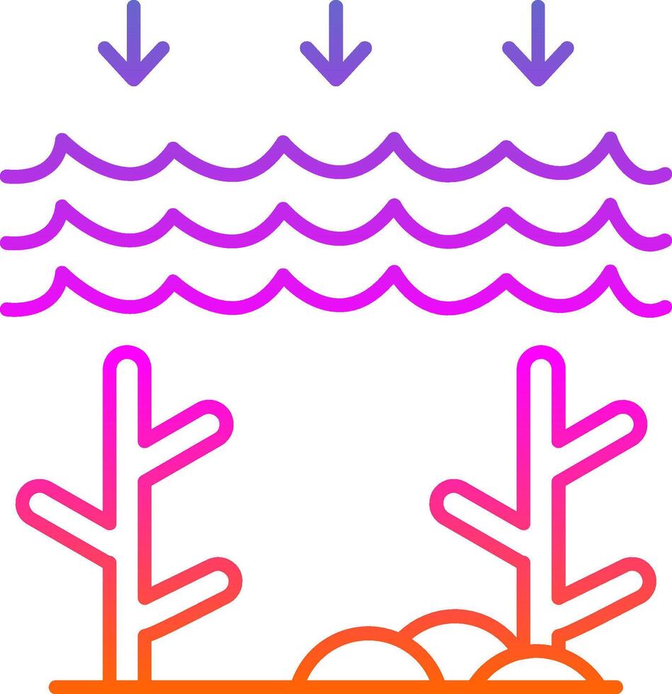 Ocean Acidity Line Gradient Icon vector