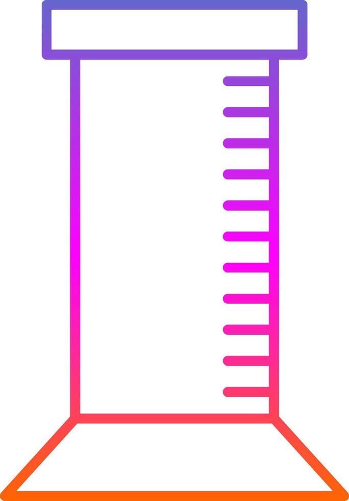 Graduated Cylinder Line Gradient Icon vector