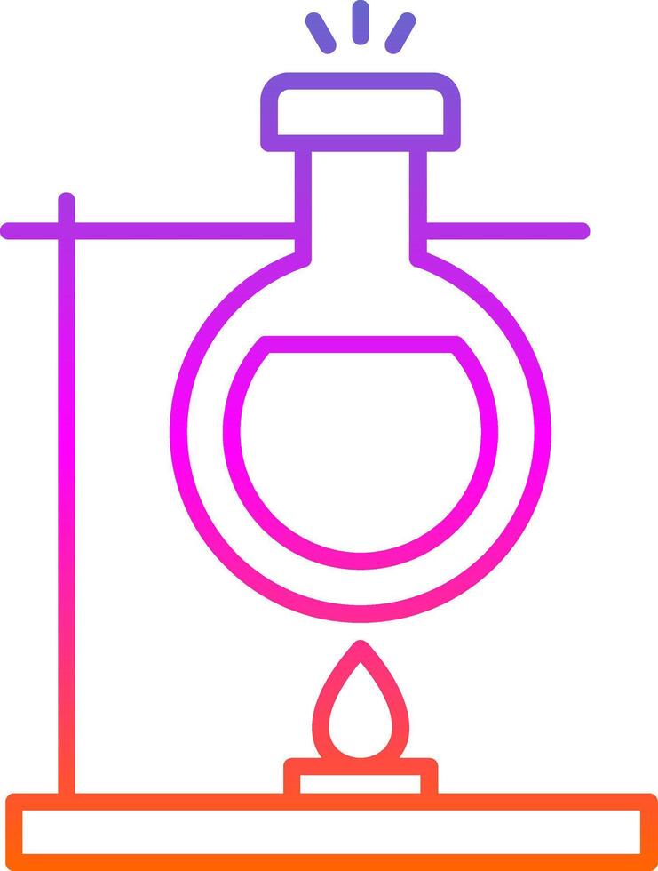 Bunsen Burner Line Gradient Icon vector