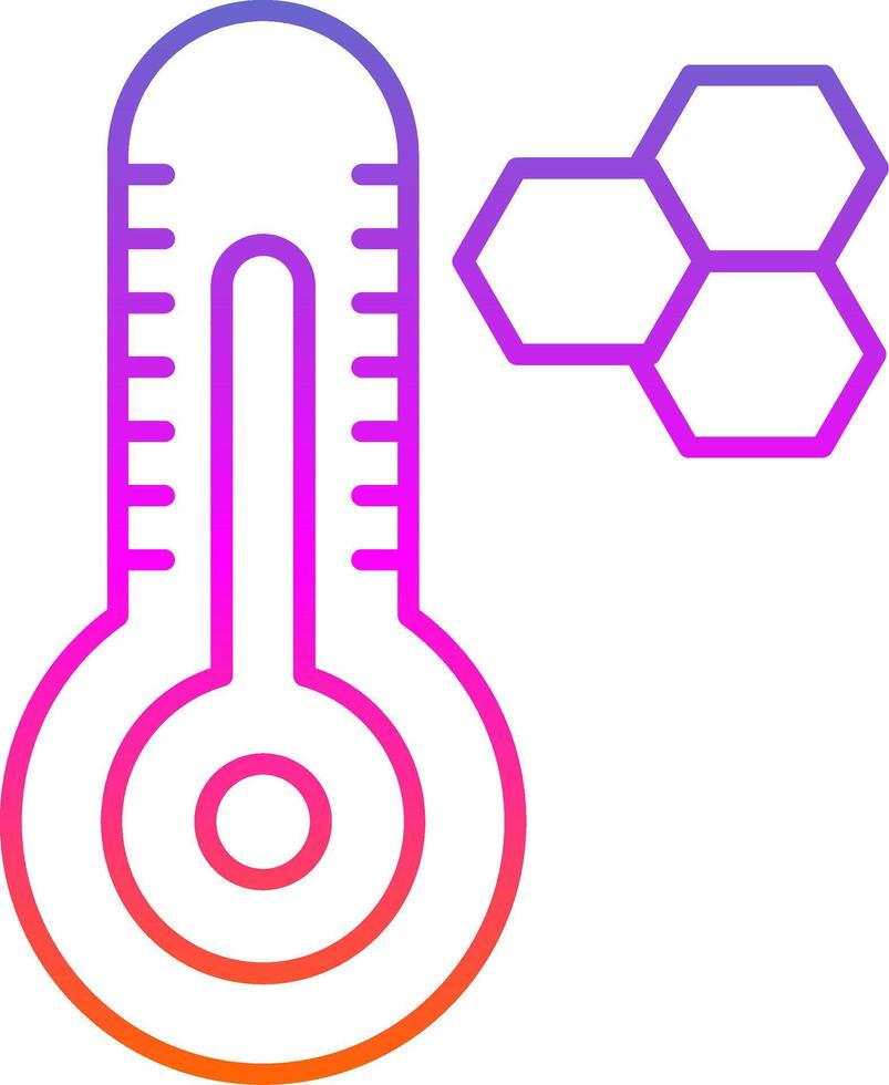 icono de gradiente de línea de termómetro vector
