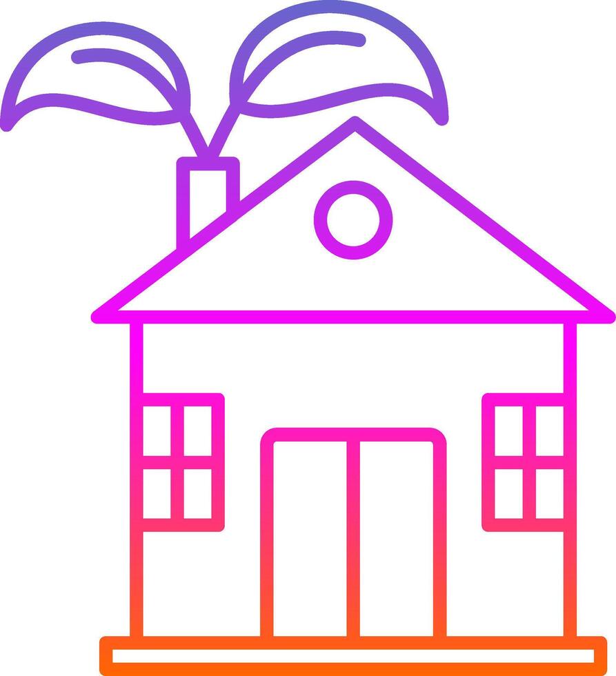 Eco House Line Gradient Icon vector