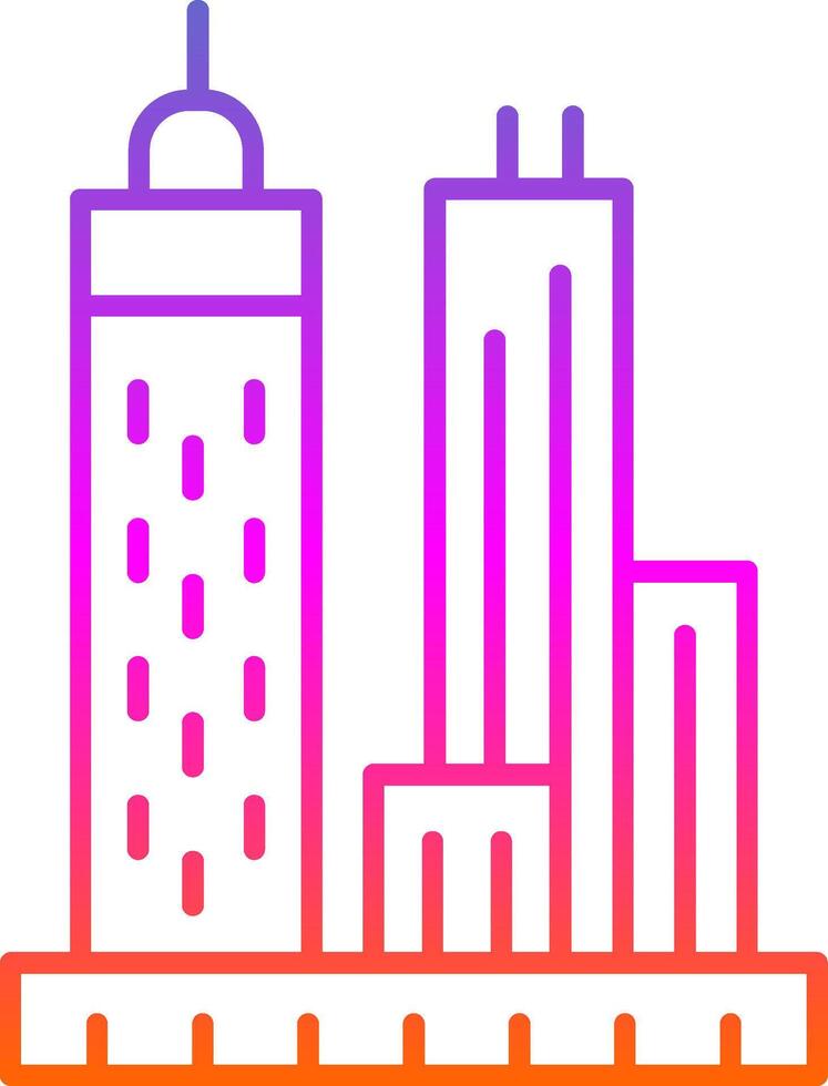 Skyscrapers Line Gradient Icon vector