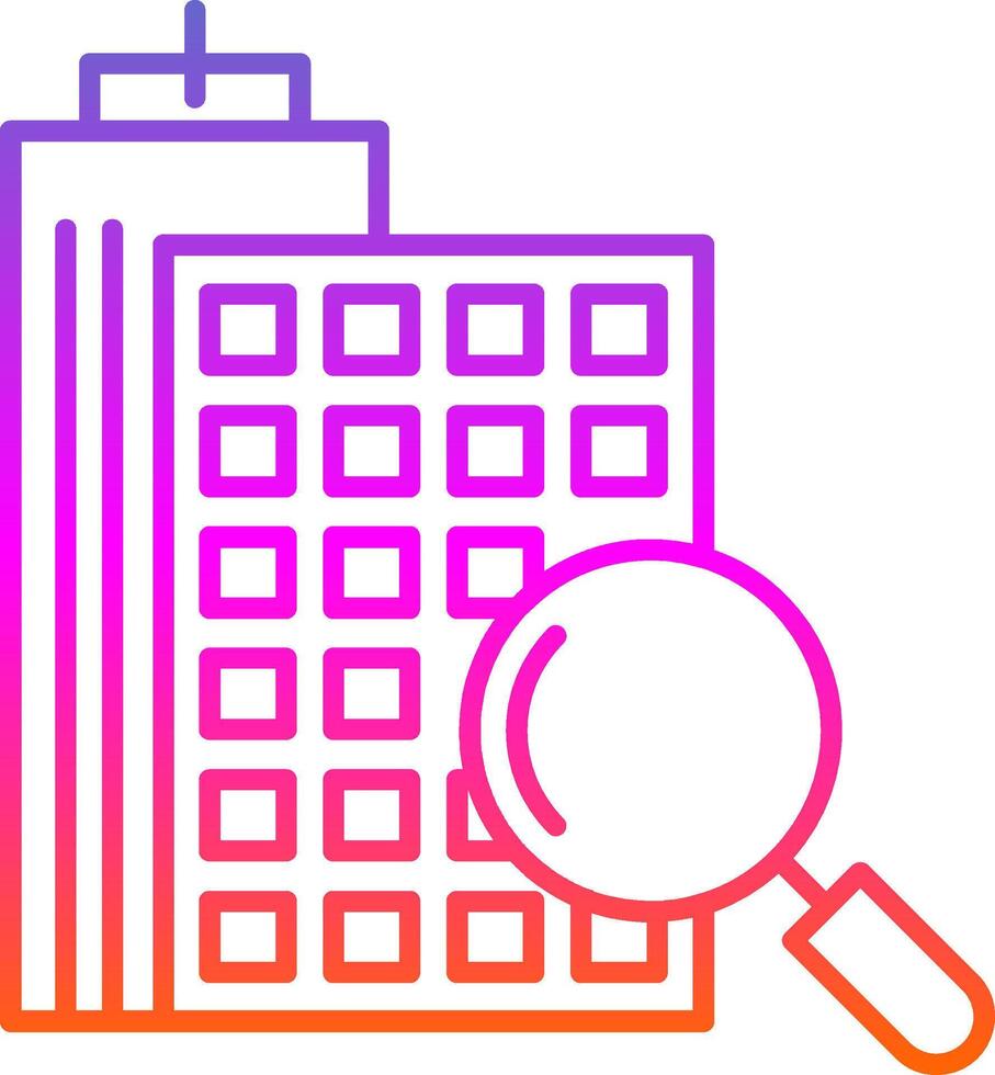 Search Apartment Line Gradient Icon vector