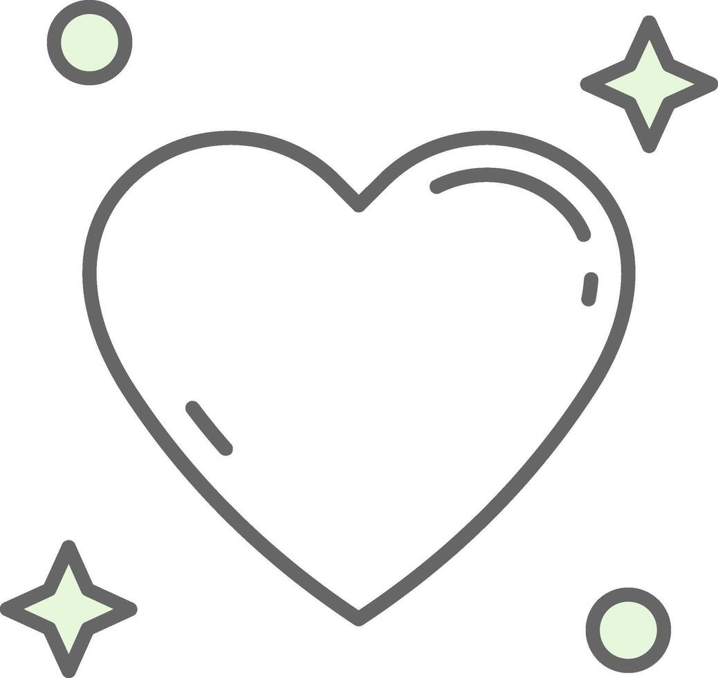 corazón verde ligero relleno icono vector