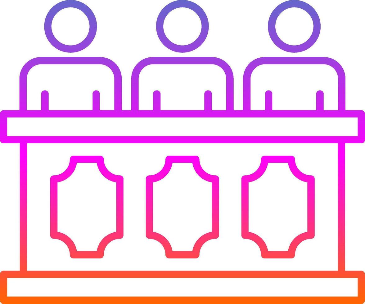 Panel of judges Line Gradient Icon vector