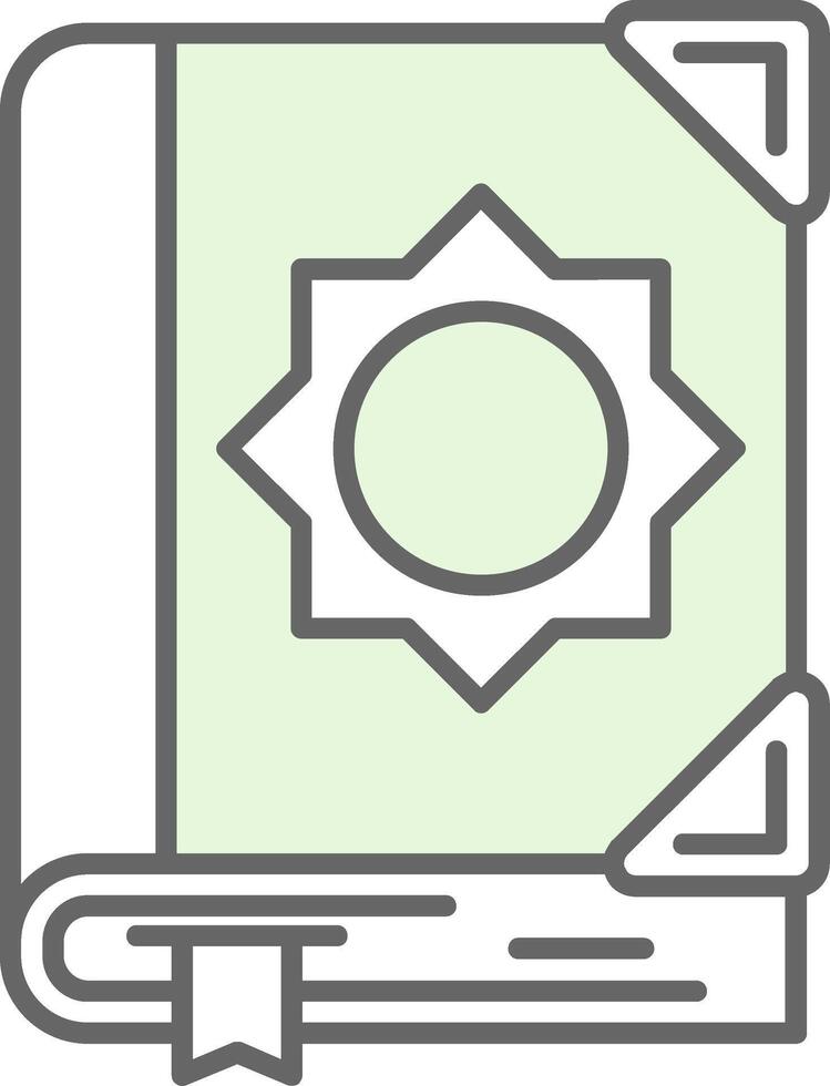 Quran Green Light Fillay Icon vector