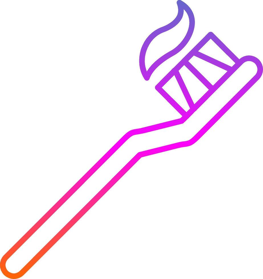 Toothbrush Line Gradient Icon vector